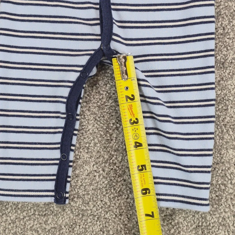 Ralph Lauren Coverall Baby Boy 6M Blue Striped Long Sleeve Snap Romper